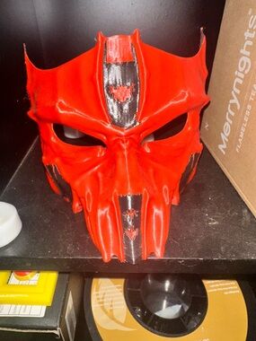 Red and Black Demon Skull Mask